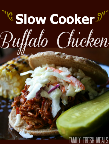Slow Cooker Buffalo Chicken - FamilyFreshMeals.com Slow Cooker Buffalo Chicken - FamilyFreshMeals.com