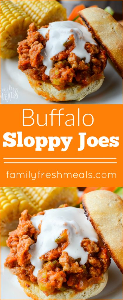 Buffalo Sloppy Joes - YUM - With vegetarian option - FamilyFreshMeals.com